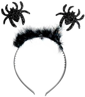 NEW+Halloween+Headband+with+Glitter+Spiders+Ea