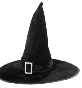 NEW+Hat+Witch+Velvet+Black+with+Buckle+Ea