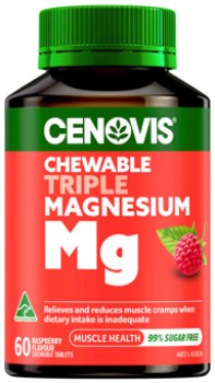 Cenovis+Chewable+Triple+Magnesium+Raspberry+Flovour+60+Tablets