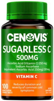 Cenovis+Sugarless+Vitamin+C+500mg+100+Chewable+Tablets