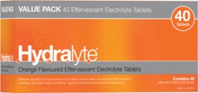 Hydralyte+Effervescent+Electrolyte+Tablets+Orange+Flavour+40+Pack