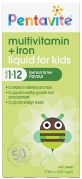 Pentavite+Multivitamin+%2B+Iron+Liquid+for+Kids+Lemon+Lime+Flavour+200mL