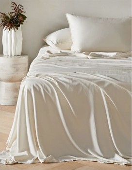 NEW-Australian-House-Garden-Palm-Cove-Washed-Bamboo-Cotton-Sheet-Set on sale