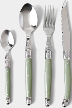 Heritage+24pc+Laguiole+Cutlery+Set+Sage+Green