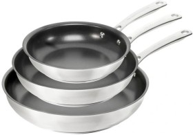 The-Cooks-Collective-ONE-Stainless-Steel-Non-Stick-Frypan-Set-20-24-and-28cm on sale
