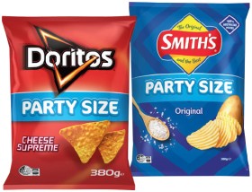 Doritos+Corn+Chips%2C+Smith%26rsquo%3Bs+Crinkle+Cut+380g+or+Red+Rock+Deli+Chips+Party+Size+290g+Selected+Varieties