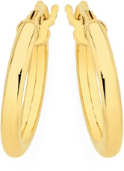 9ct+Gold+2x10mm+Polished+Hoop+Earrings