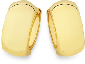 9ct-Gold-on-Silver-Polished-Wide-Huggie-Earrings on sale