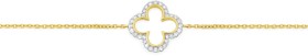 9ct+Gold+Diamond+Clover+Bracelet