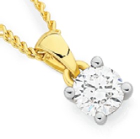 Alora-10ct-Gold-15-Point-Solitaire-Lab-Grown-Diamond-Pendant on sale