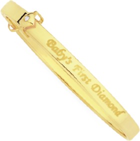 9ct+Gold+Children%26%23039%3Bs+Diamond+Bangle