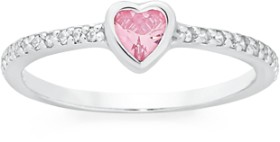 Sterling-Silver-Heart-Bezel-Cubic-Zirconia-Friendship-Ring on sale