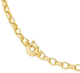 9ct-Gold-48cm-Solid-Belcher-Bolt-Ring-Necklet on sale