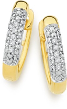 9ct-Gold-Diamond-Pave-Huggie-Earrings on sale