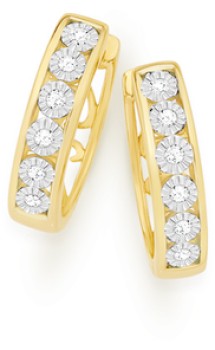 9ct-Gold-Diamond-Huggie-Earrings on sale
