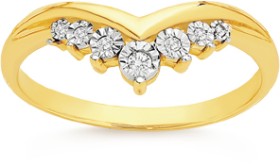 9ct-Gold-Diamond-V-Shape-Ring on sale