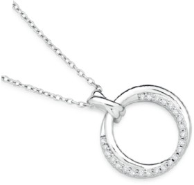 Sterling-Silver-Cubic-Zirconia-Overlap-Circles-Pendant on sale