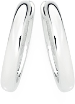 Sterling+Silver+13mm+Solid+Huggie+Earrings