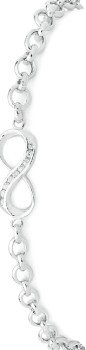 Sterling+Silver+Cubic+Zirconia+19.5cm+Infinity+Belcher+Bracelet