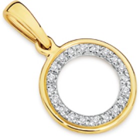 9ct-Gold-Diamond-Open-Circle-Pendant on sale