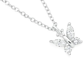 Sterling+Silver+Cubic+Zirconia+Butterfly+Pendant