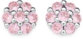 Sterling-Silver-Cubic-Zirconia-Cluster-Stud-Earrings on sale