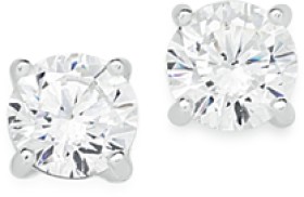 Sterling-Silver-Cubic-Zirconia-Round-Stud-Earrings on sale