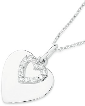 Sterling-Silver-Cubic-Zirconia-Heart-Disc-Pendant on sale