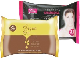 Facial-Wipes-25-Pack-Argan-Oil-or-Charcoal-Purifying on sale