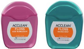 Acclean+Floss+11m+72pk+Mint+%26amp%3B+Bubble+Gum