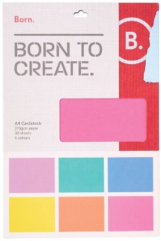 Born+A4+Cardstock+Bright+30+Pack