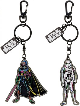 Star+Wars%26dagger%3B+Darth+Vader+and+Stormtrooper+Metal+Key+Ring+2+Pack