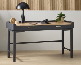 Stilford+Leipzig+2+Drawer+1400mm+Desk+Black