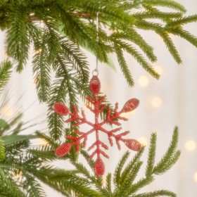 Winter-Red-Snowflake-Hanging-Decoration-by-Pillow-Talk on sale