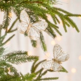 Orella+Glitter+Butterfly+Christmas+Decoration+2pk+by+Pillow+Talk