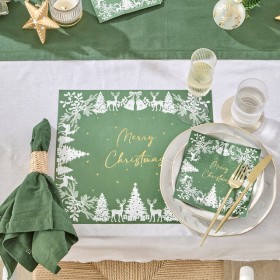 Merry+Wonderland+Christmas+Paper+Placemat+24+Pack+by+Pillow+Talk