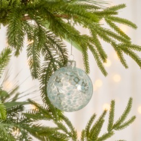 Ice+Blue+Glass+Christmas+Bauble+by+Pillow+Talk