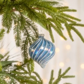 Snow+Dust+Glass+Finial+Christmas+Bauble+by+Pillow+Talk