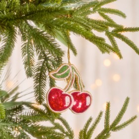 Beaded+Cherry+Cheer+Hanging+Christmas+Decoration+by+Pillow+Talk