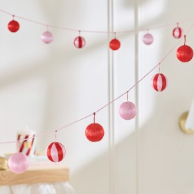 Carnival+Stripe+Bauble+Pink+Red+Christmas+Garland+by+Pillow+Talk