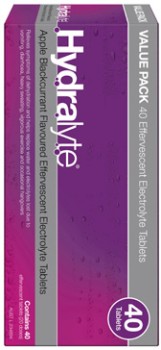 Hydralyte-Effervescent-Electrolyte-Tablets-Apple-Blackcurrant-Flavour-40-Pack on sale