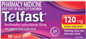 Telfast+Hayfever+Allergy+Relief+120mg+30+Tablets