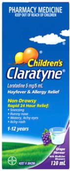 Claratyne+Children%26rsquo%3Bs+Hayfever+%26amp%3B+Allergy+Relief+Grape+Flavour+Syrup+120mL