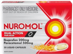 Nuromol+Dual+Action+Pain+Relief+20+Liquid+Capsules