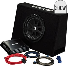 Kicker-10-Subwoofer-in-Slim-Enclosure-Plus-Amplifier-Wiring-Kit on sale