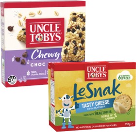 Uncle-Tobys-Muesli-Bars-145g-185g-Roll-Ups-94g-or-Le-Snak-132g on sale
