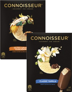 Connoisseur-Ice-Cream-Sticks-4-Pack-6-Pack-360mL-400mL on sale