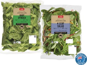 Coles-Australian-4-Leaf-Salad-Mix-200g-or-Baby-Spinach-120g on sale