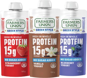 Farmers+Union+Greek+Style+Protein+No+Added+Sugar+Yogurt+Pouch+150g