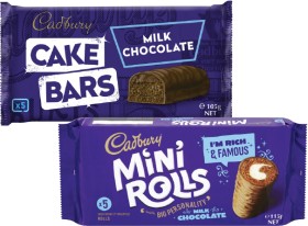 Cadbury+Cake+Bars+or+Mini+Rolls+105g-125g